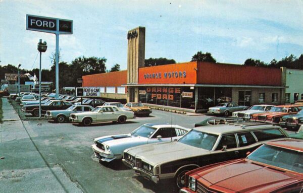 Newburgh New York Orange Motors Ford Car Dealership Vintage Postcard AA103590