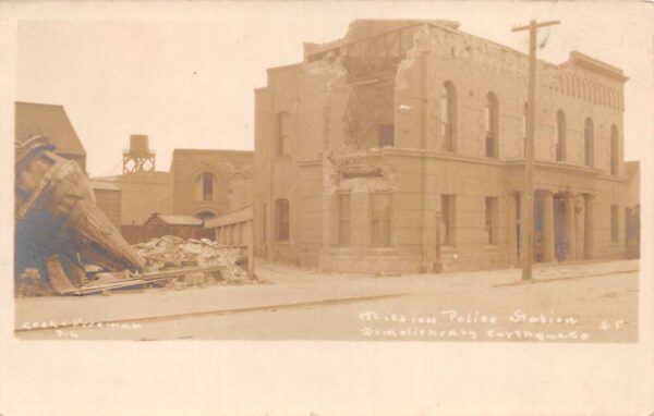 Pacific Grove California Police Station after Earthquake Real Photo PC AA103643