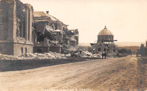 Stanford California University Library after Earthquake Real Photo PC AA103644