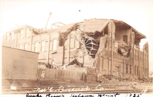 Helena Montana National Biscuit Co after Earthquake Real Photo Postcard AA103645