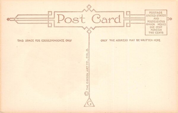 "Hallowe'en", Pretty Witch Flying In JOL, Gibson Art Co., Vintage PC U24361 - Image 2