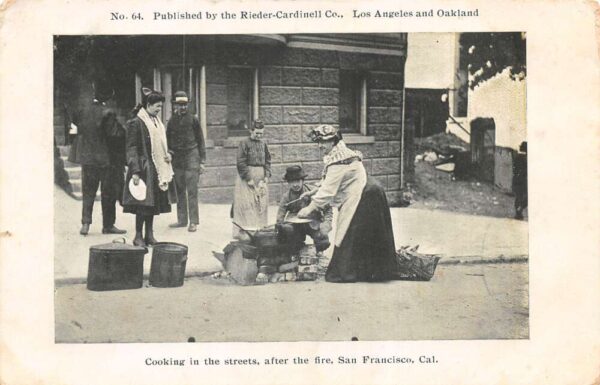 San Francisco California Earthquake Disaster Fire Cooking in Street PC AA103663
