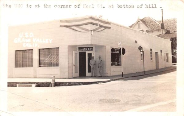 Grass Valley California USO Club Exterior Real Photo Vintage Postcard AA103666