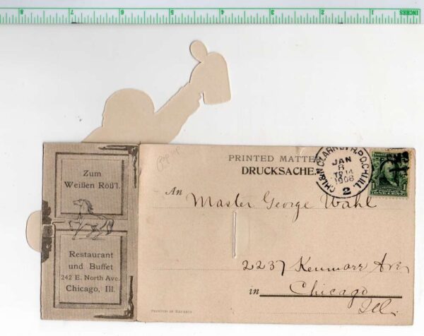 Chicago Illinois Wurz'n Sepp German Restaurant Fold Out Pop Up PC AA103680 - Image 4
