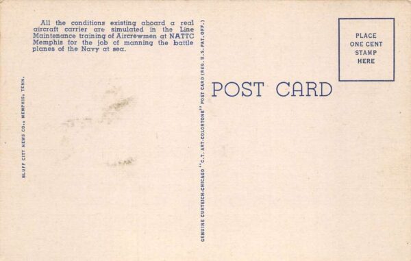 Memphis Tennessee NATTC Airplane Maintenance Military Vintage Postcard AA103691 - Image 2