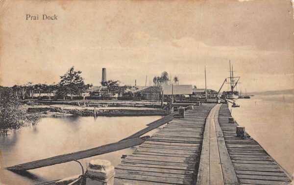 Colombo Ceylon Sri Lanka Prai Dock Harbor Scene Vintage Postcard AA103694