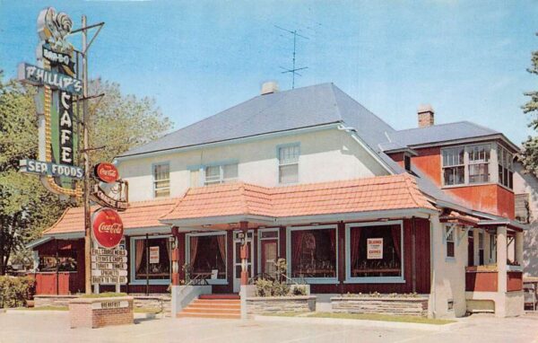 Dorion Vaudrevil Quebec Canada Phillips Cafe Coke Sign Vintage Postcard AA103701
