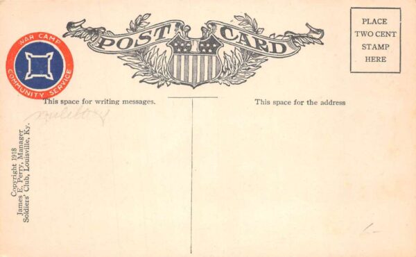 Louisville Kentucky Soldiers Club First Floor Social Room Postcard AA103713 - Image 2