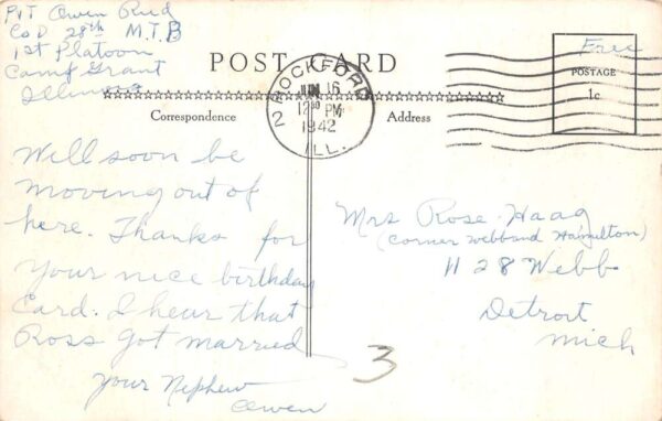 Camp Grant Illinois Medical Dept Field Exercises Vintage Postcard AA103719 - Image 2