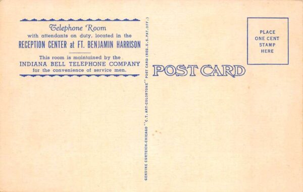 Indianapolis Indiana Fort Benjamin Harrison Phone Room Vintage Postcard AA103725 - Image 2