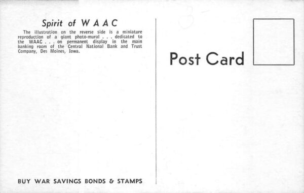 Des Moines Iowa National Bank WAAC Womens Army Aux Corps Postcard AA103726 - Image 2