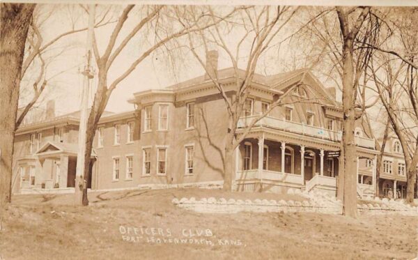 Fort Leavenworth Kansas Officers Club Real Photo Vintage Postcard AA103727