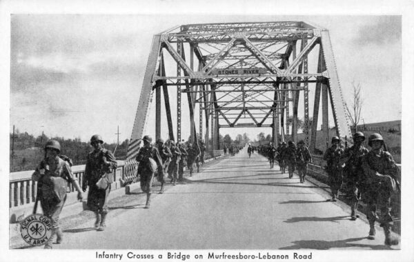 Murfreesboro Tennessee Army Maneuvers Infantry Crossing Bridge PC AA103730