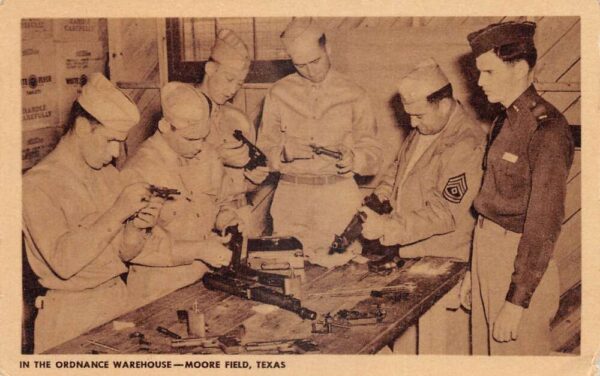 Moore Field Texas Ordanance Warehouse Vintage Postcard AA103734
