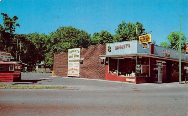 Niles Michigan Drolet's Main Oak Pharmacy Vintage Postcard AA103743