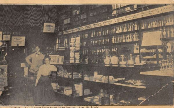 St Louis Missouri OC Hanser Drug Store Interior Vintage Postcard AA103745