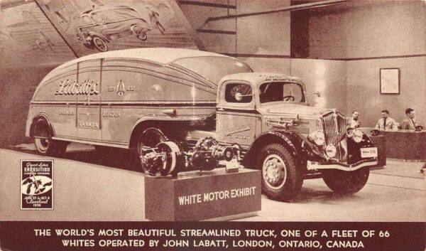 Cleveland Ohio Great Lakes Expo White Motor Exhibit Truck Postcard AA103748