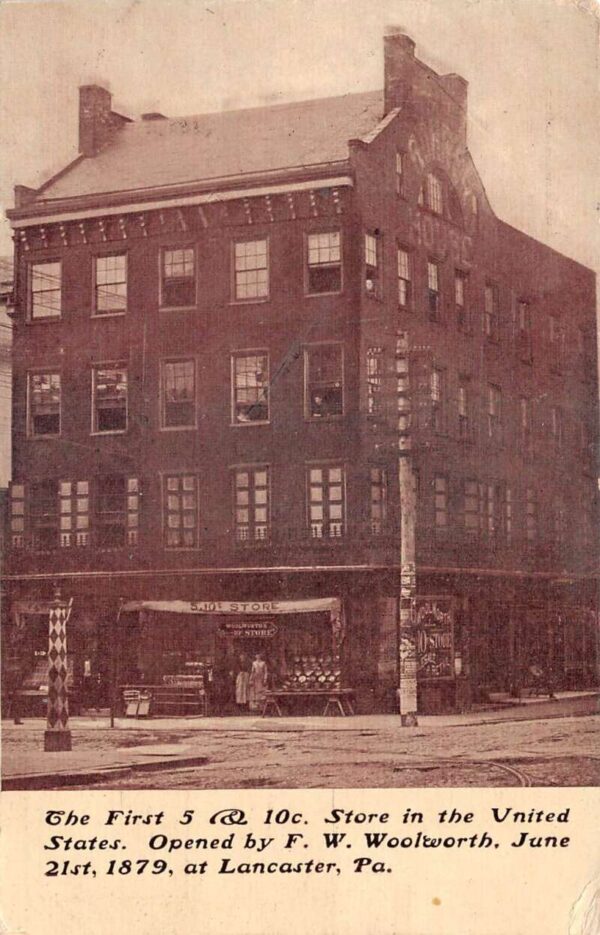Lancaster Pennsylvania First Woolworth 5 and 10 Vintage Postcard AA103755