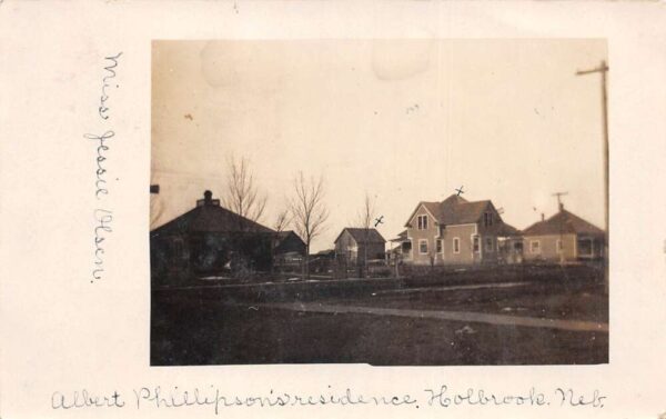 Holbrook Nebraska Albert Phillipson's Residence Real Photo Postcard AA85994