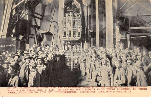 Lead South Dakota Miners in Gold Mine Vintage Postcard AA85999