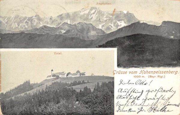 Hohenpeissenberg Germany Church and Mountains Gruss vom Postcard AA86016