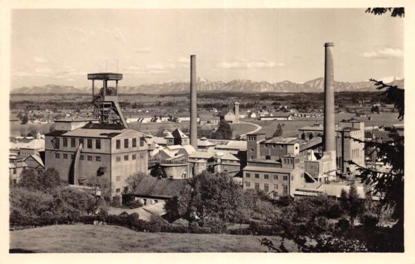 Peissenberg Germany Coal Mine Real Photo Vintage Postcard AA86022