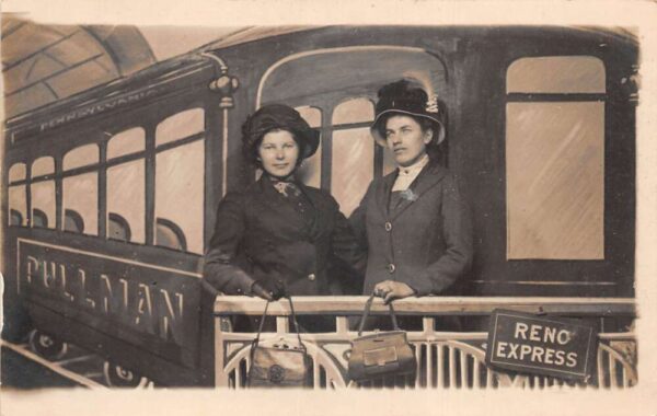 Reno Express Pennsylvania Pullman Train Ladies Studio Real Photo PC AA86027