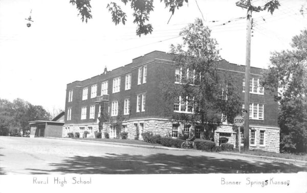 Bonner Springs Kansas Rural High School Real Photo Vintage Postcard AA86028