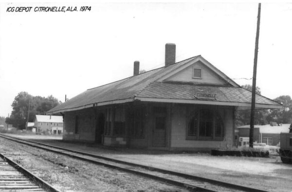 Citronelle Alabama Train Station Depot Real Photo Vintage Postcard AA86034