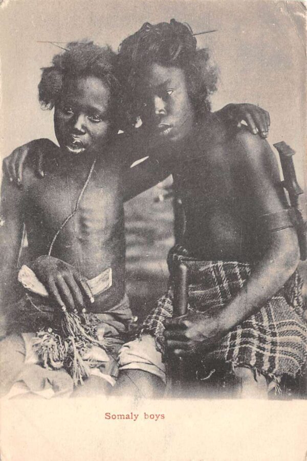 Somalia Africa Somaly Boys Vintage Postcard AA86051