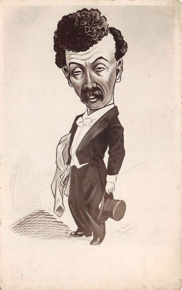 Cartoon Caricature of Man in Tuxedo Real Photo Vintage Postcard AA86066