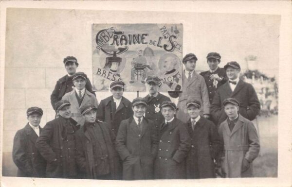 France Dombes Wine Related Group of Men Real Photo Vintage Postcard AA86079