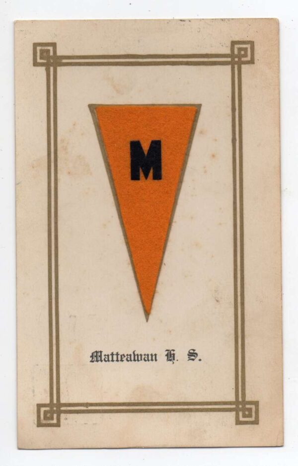 Matteawan New York Greetings Pennant Felt Flag Add On Vintage Postcard AA86081