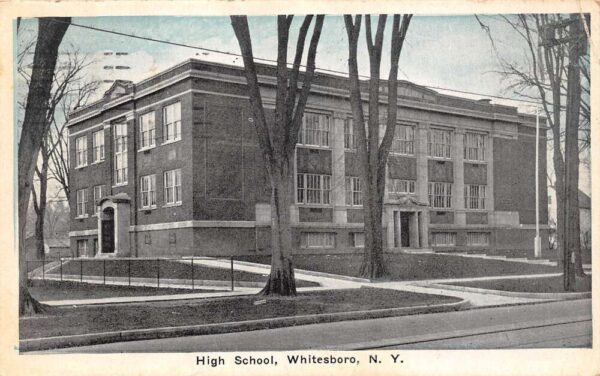 Whitesboro New York High School, Sky Tinted, Vintage Postcard U19897
