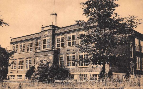 Blairstown New Jersey High School, B/W Lithograph Vintage Postcard U19901