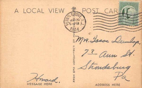 Carney's Point New Jersey John J. Pershing School, Vintage Postcard U19905 - Image 2