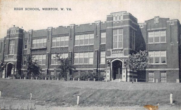 Weirton West Virginia High School, B/W Lithograph Vintage Postcard U19906