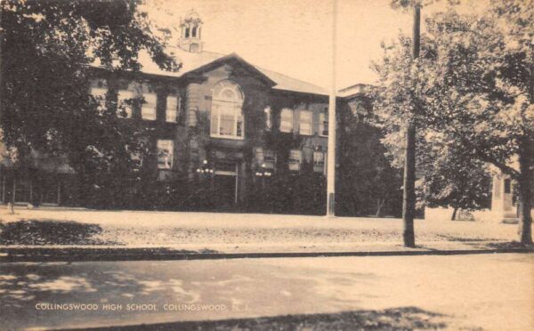 Collingswood New Jersey Collingswood High School, B/W Lithograph PC U19917
