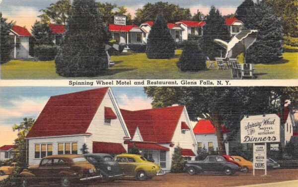 Glens Falls New York Spinning Wheel Motel & Restaurant, Vintage PC U19921