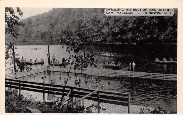 Kingston New York Swimming Instruction, Camp Vacamas, Vintage Postcard U19924