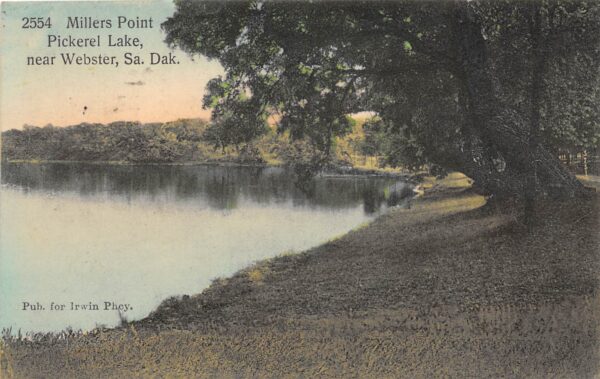 Webster South Dakota Millers Point, Pickerel Lake, Vintage Postcard U19980