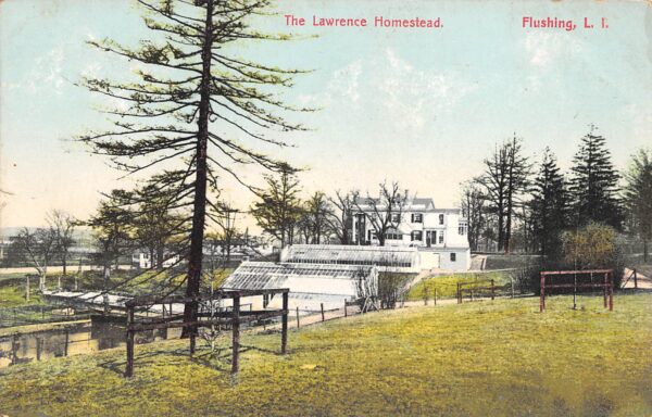 Long Island New York Lawrence Homestead, Flushing, Vintage Postcard U19984