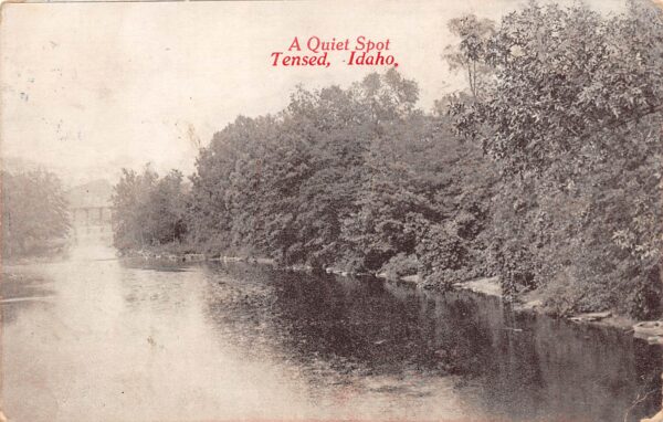 Tensed Idaho A Quiet Spot, B/W Lithograph, Vintage Postcard U19986