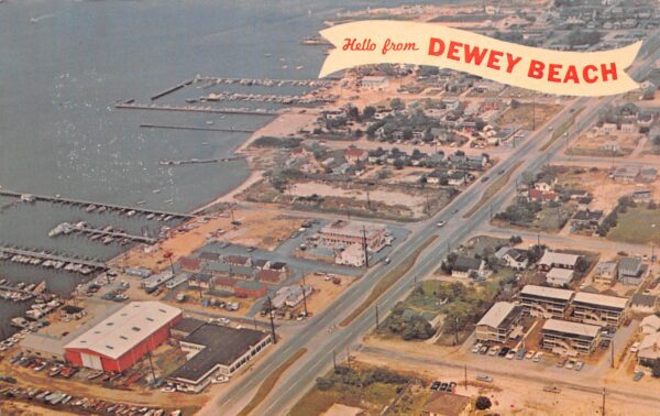 Dewey Beach Delaware Looking NW Over Rehoboth Bay, Chrome, Vintage PC U19990