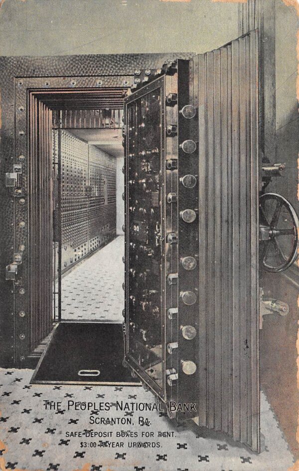 Scranton Pennsylvania The People's National Bank, Vault, Vintage PC U20003