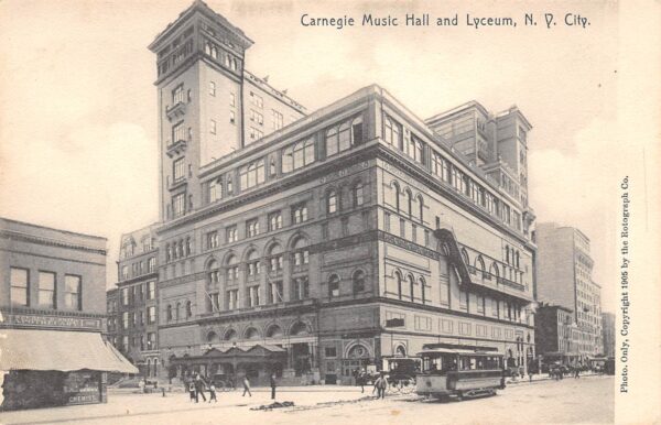 New York City New York Carnegie Music Hall & Lyceum, Rotograph Co., PCU20015