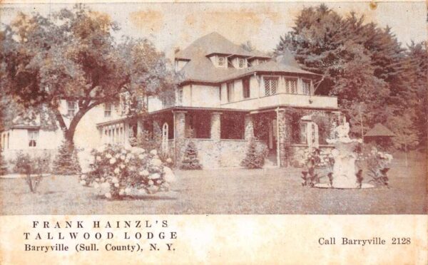 Barryville New York Frank Hainzl's Tallwood Lodge, Vintage Postcard U20030