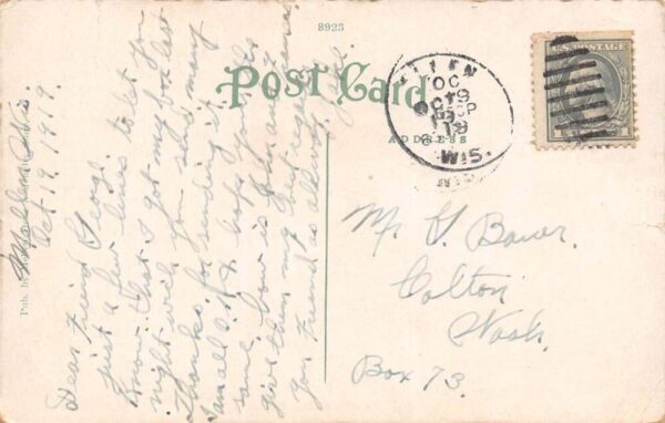 Mellen Wisconsin High School, Sky Tinted, Vintage Postcard U20034 - Image 2