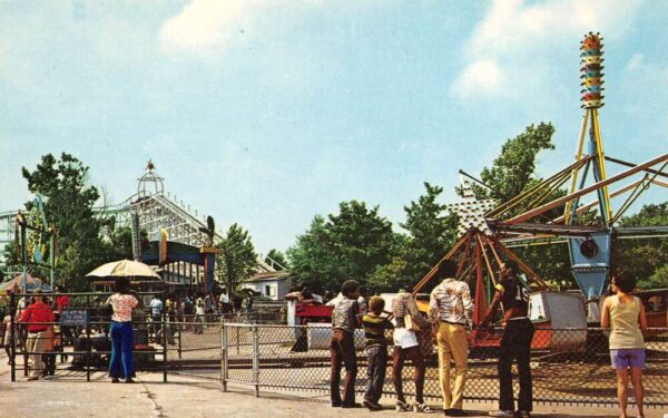 Hampton Virginia Buckroe Beach Amusement Park, Chrome, Vintage Postcard U20037