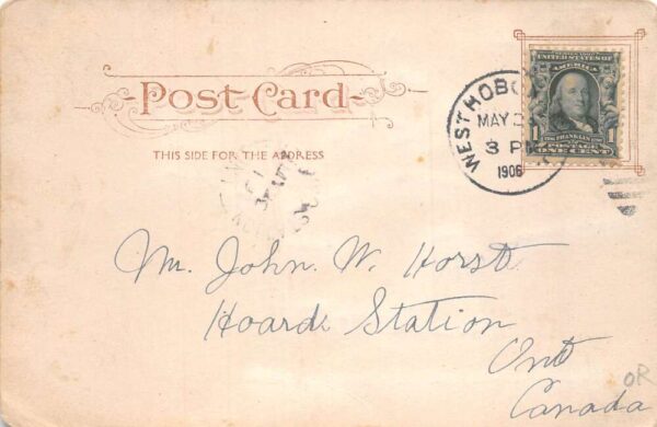 Union Hill New Jersey Bermes Brewery Glitter Vintage Postcard AA86160 - Image 2